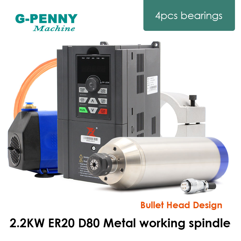 2.2kw ER20 D80 Spindel Logam d - 2.2Kw Water Cooled Spindle Kit Vfd ulasan dan harga
